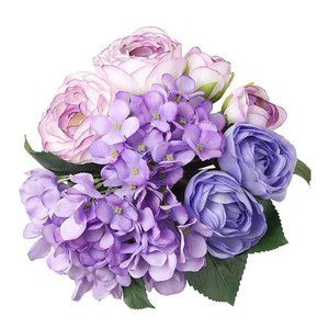 Lavender Lilac Flower Hydrangeas Purple Rose Floral for Bouquet Wedding